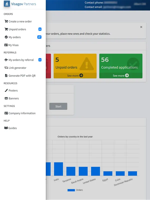 Visa processing & management for travel companies